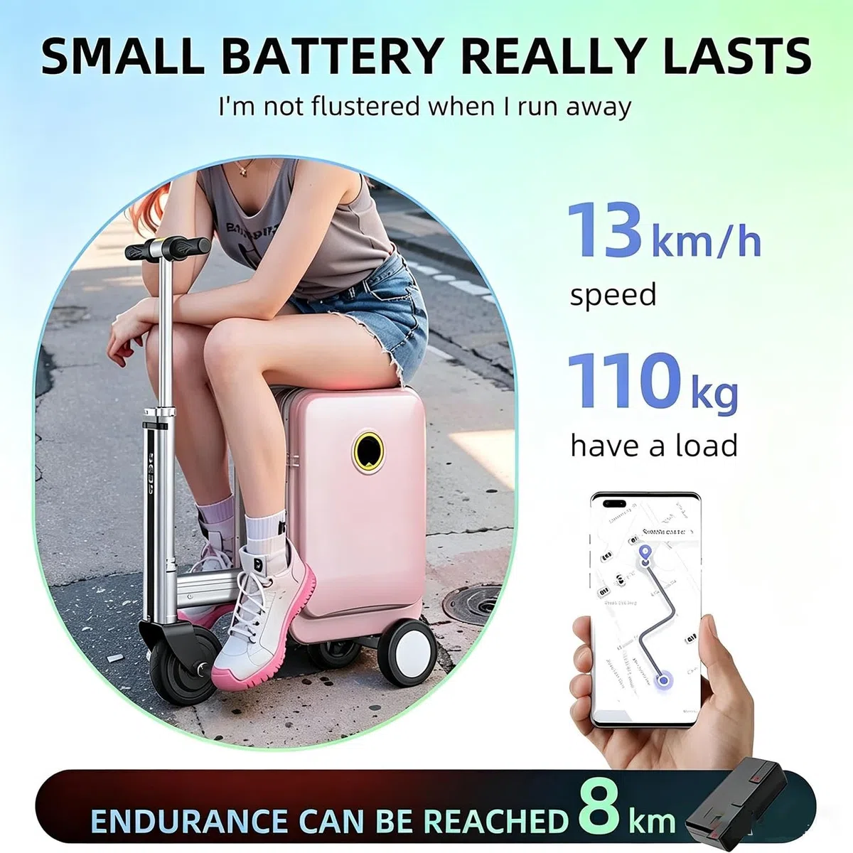 Maleta De Viaje Motorizada con Batería Extraíble