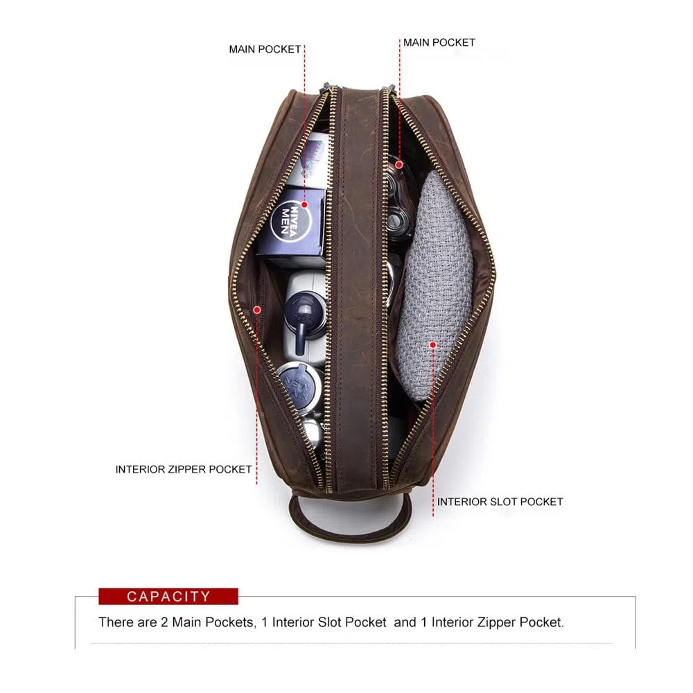 Neceser para hombre, bolsa de afeitado de cuero para hombre, bolsa de aseo de cuero para hombre, kit de aseo de cuero para hombres, bolsa de aseo de viaje para hombre, organizador de higiene y