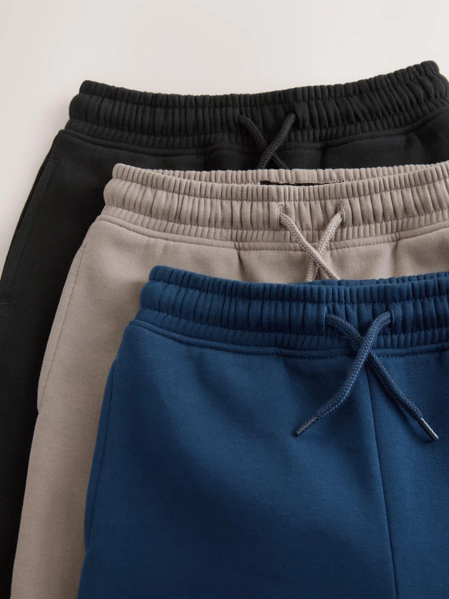 NEXT Niños Pack de 3 Pantalones de chándal de Corte estándar con Bajos Sencillos