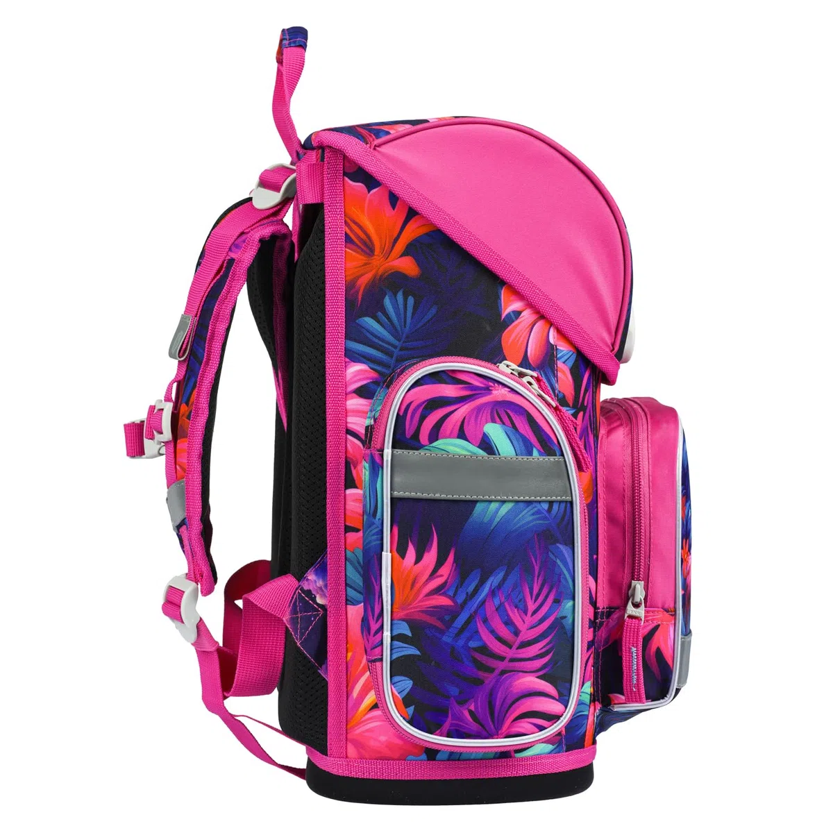 Baagl Mochila escolar para niños y niñas para 1ª clase (o 2ª clase), mochila escolar Ergo para niños y niñas, mochila escolar ligera con correa para el pecho, Flamingos