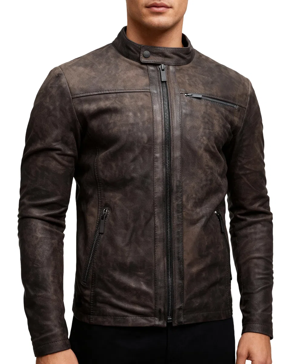 Crone - Chaqueta de cuero Epic Cleane Basic para hombre, en diferentes variantes y colores