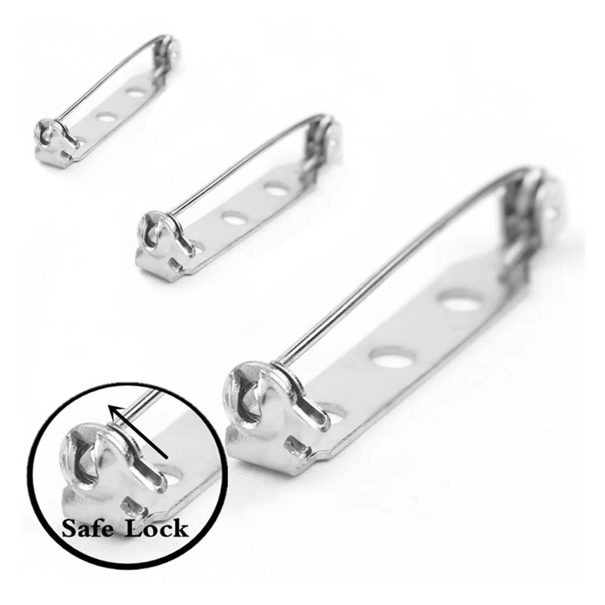 20 Piezas de broches de Acero Inoxidable. | Pasadores de bloqueo seguros for portatarjetas, accesorios y resultados de joyería DIY, proyectos artesanales