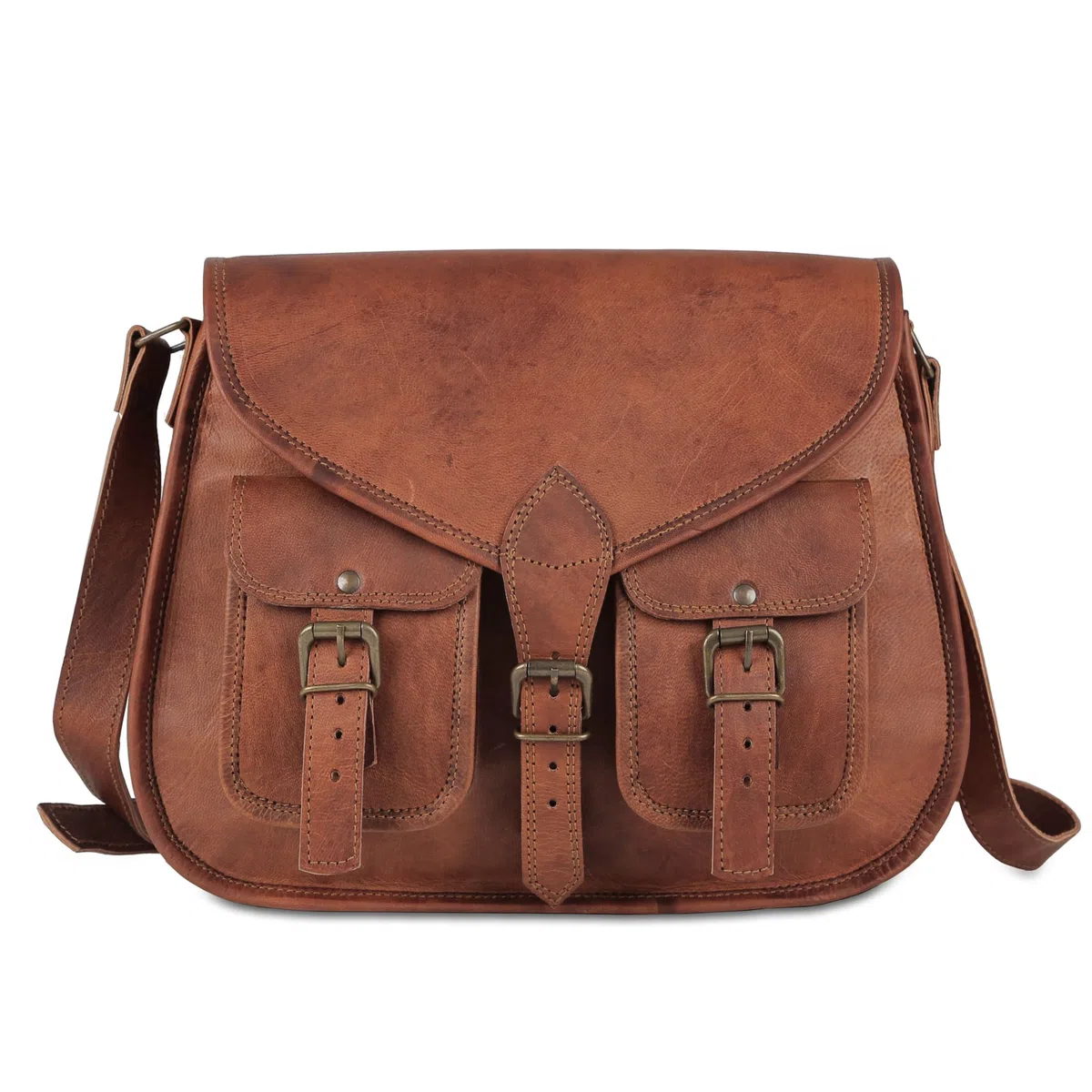 KPL 14 Inch Leather Purse Women Shoulder Bag Crossbody Satchel Ladies Tote Travel Purse Genuine Leather