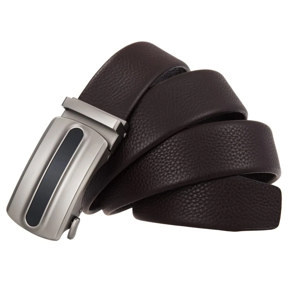 Cinturones de Hombre, Deslizante Gotas automáticas de folleto de Hebilla. (Color : B, Size : 125cm)