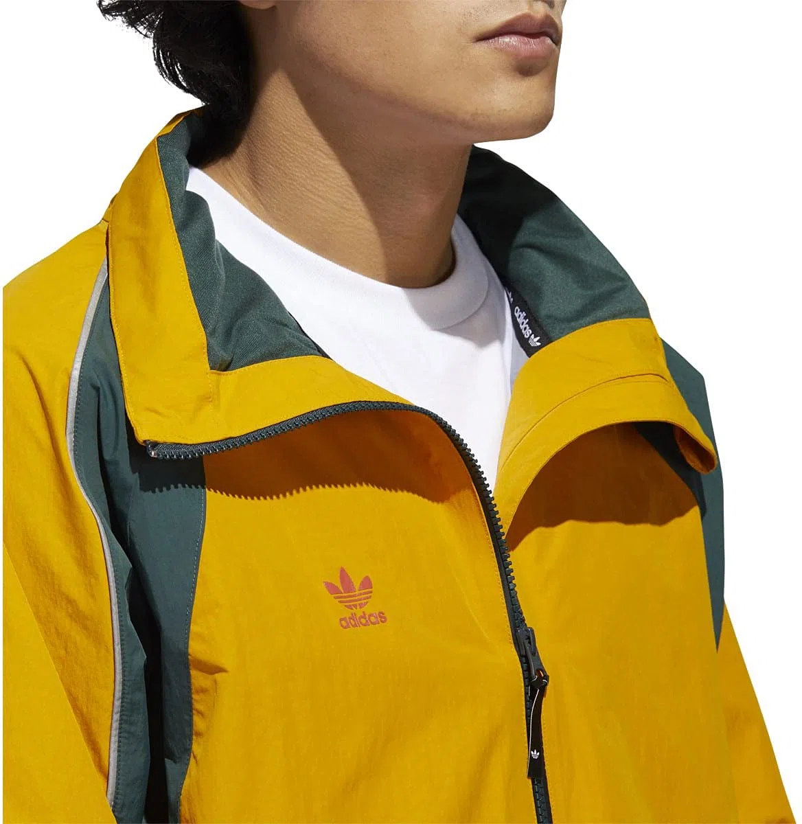 Adidas DNA 10K Snowboard Jacket Mens Sz M Legend Gold/Mineral Green/White