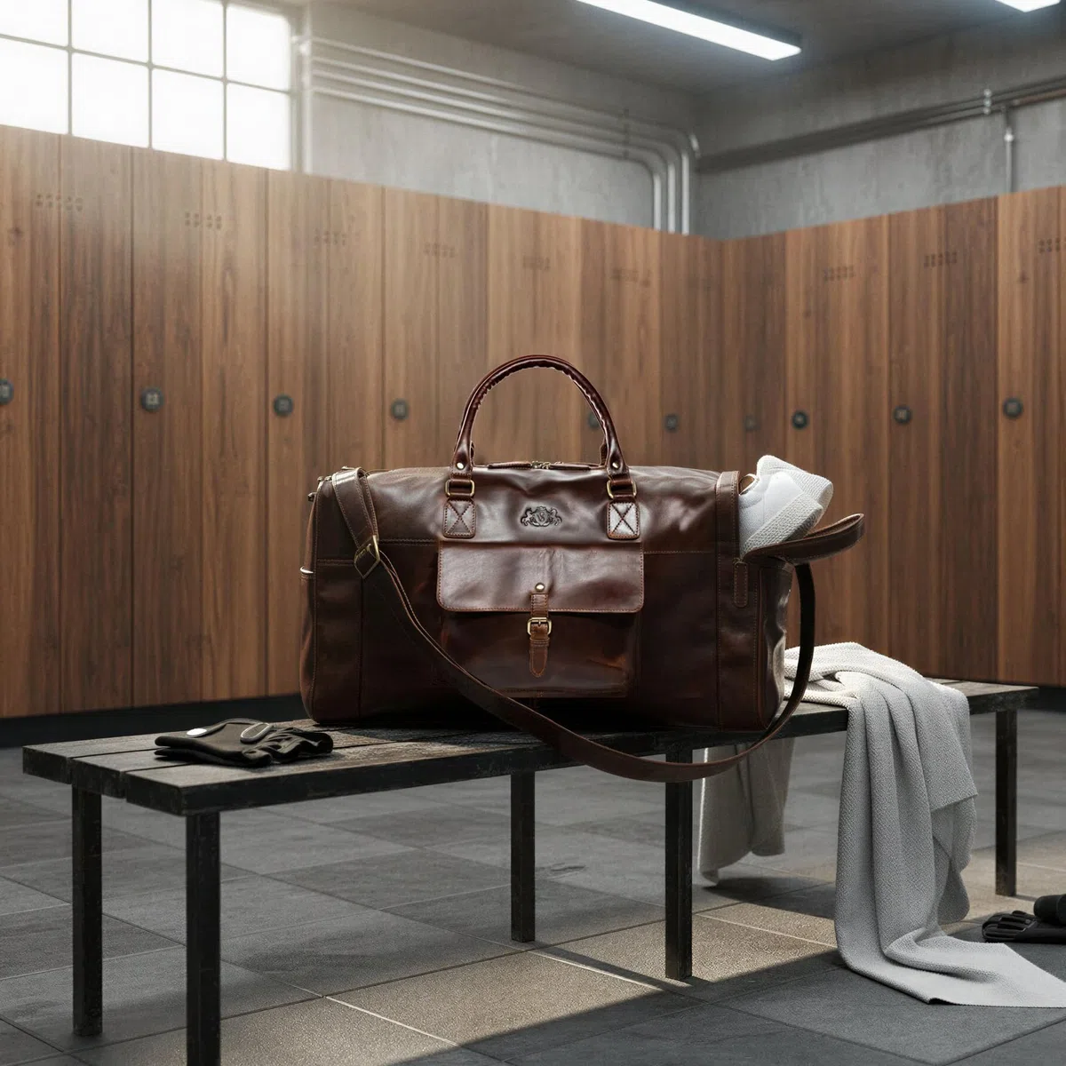 SID & VAIN Bolsa de Viaje Grande Cuero para Hombre I Bolso de Deporte Fin de Semana I Maletín Viaje Weekender, Equipaje de Mano Cabina Yale marrón Hecho a Mano