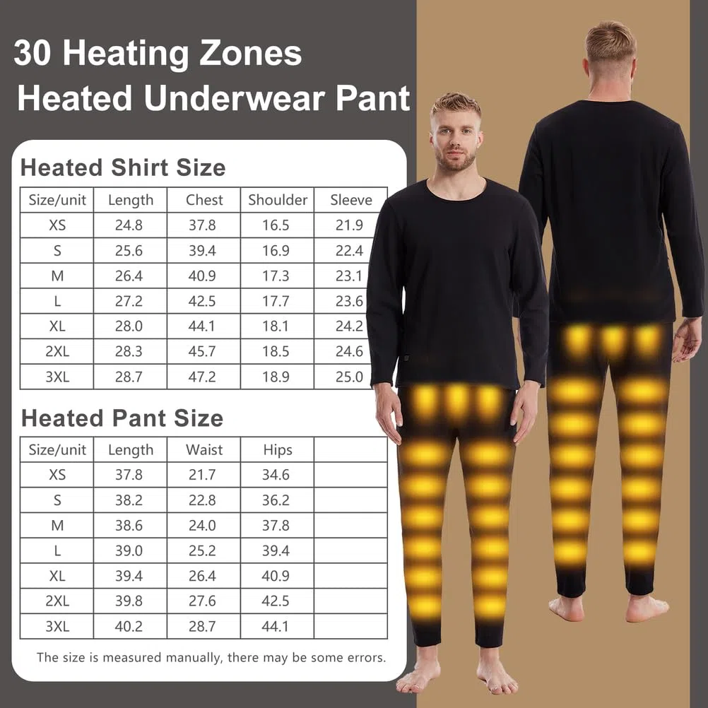 Pantalones Calefactables para Hombres, Calzoncillos Largos Eléctricos De Invierno con Forro De Felpa, Capa Base Térmica Inferior para Caza Y Esquí