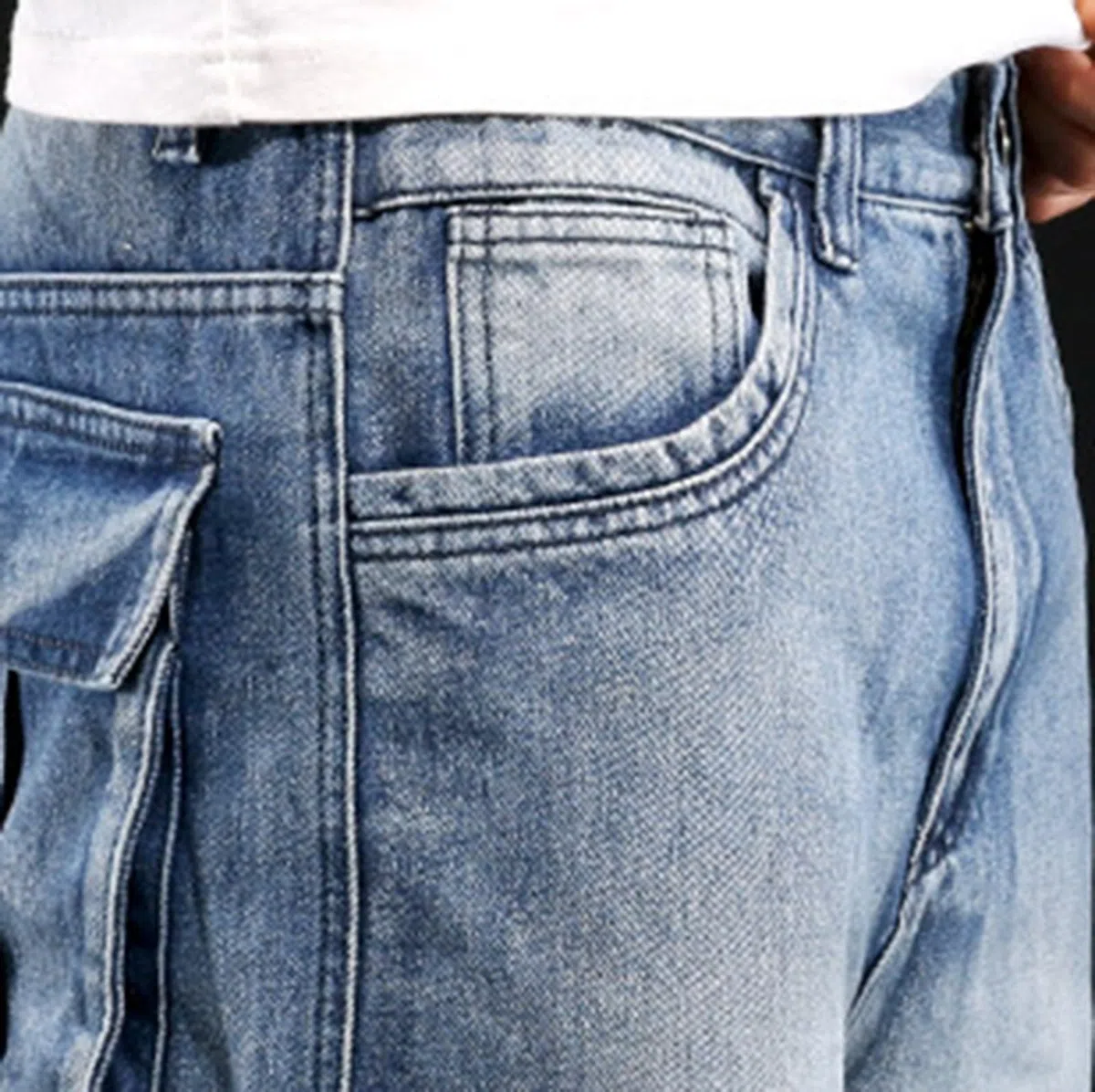 Pantalones vaqueros cargo para hombre, pantalones vaqueros con múltiples bolsillos, pantalones vaqueros resistentes a la abrasión, prácticos, pantalones cargo de tallas grandes, holgados, elásticos