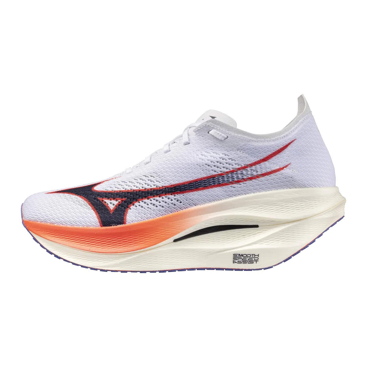 Mizuno Wave Rebellion Pro 3 - Tenis de Correr Unisex para Adultos, Blanco-Azul barítono, 14 Wide Women/12.5 Men