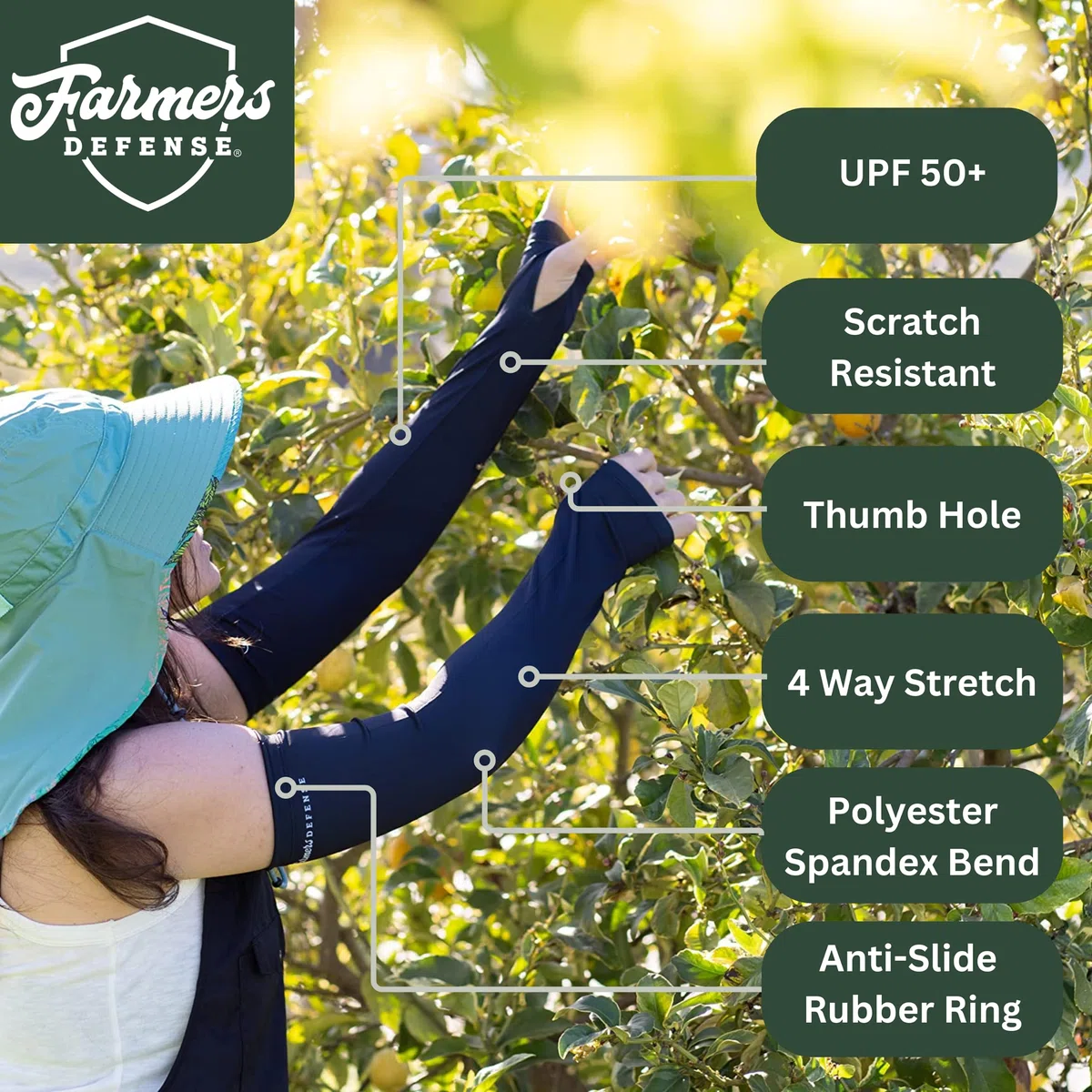 FARMER'S DEFENSE Mangas: funda protectora resistente a los arañazos para la piel y protección solar UV, para jardinería, cosecha, deportes, al aire libre, unisex