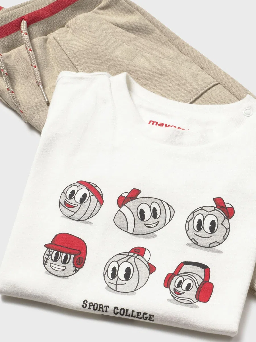 Mayoral Chandal 3 piezas camiseta para bebé niño Tomate