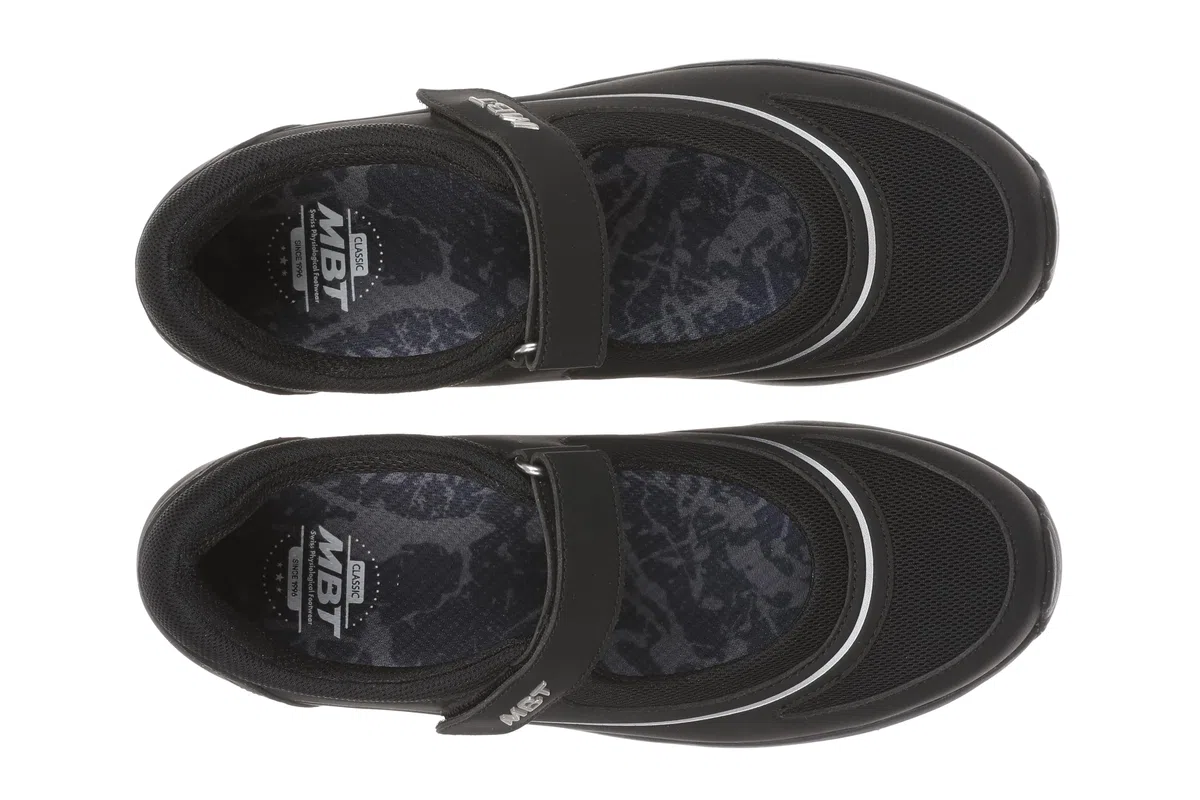 MBT BARIDI 2 Bailarinas de Mujer Estilo Deportivo. Zapatos para Caminar Anatómicos y Cómodos. Calzado Fisiológico Confort y Estabilidad con Suela Curva. Manoletinas Casual con Velcro