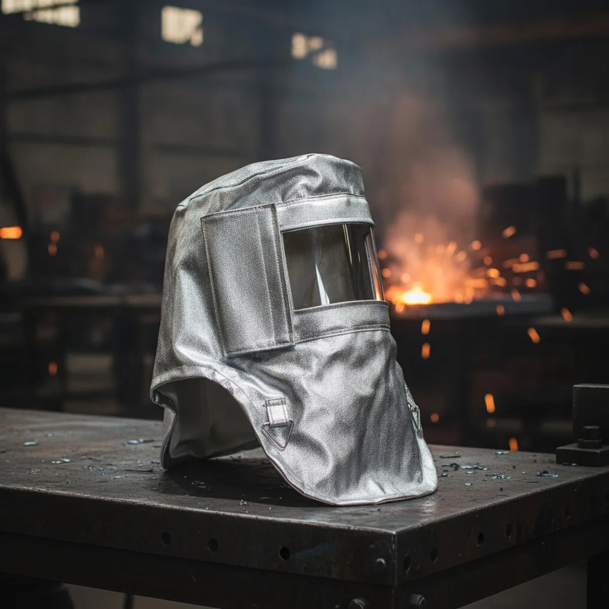 Colcolo Capucha Reflectante de Capucha Anti Casco Térmico Pantalla Facial Protección Térmica Aluminizada con Panel Frontal y Fijación Lateral Despejada