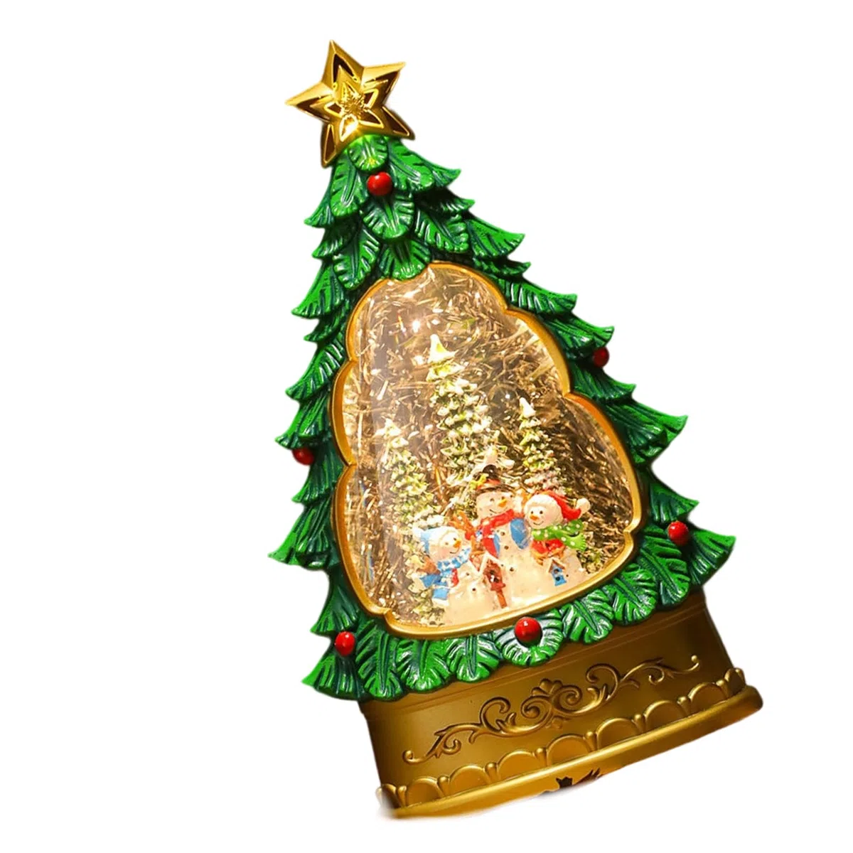 Baraja multifuncional para árbol de música navideña con iluminación LED de brillo suave, material de PVC a prueba de niños, para decoración de mesa de Navidad artesanal