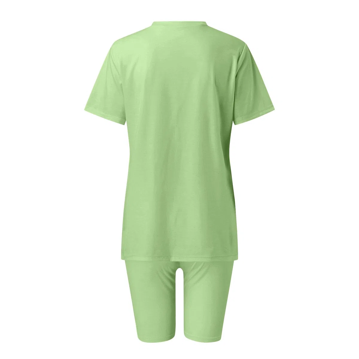 Generisch Pantalones cortos de dos piezas para mujer, de manga corta, con pantalones, para correr, yoga, deportes, para ocio activo