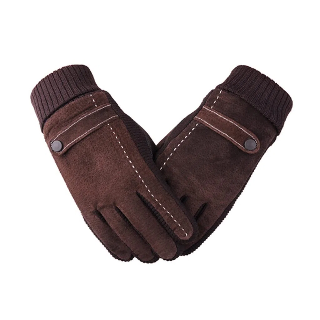 Guantes de Invierno para Hombre, de Piel auténtica, con Pantalla táctil, cálidos, Informales, para Deportes al Aire