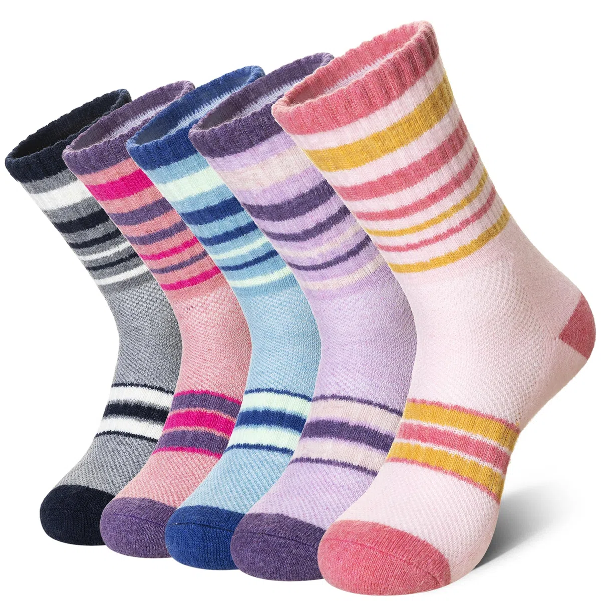 DoSmart Calcetines térmicos de lana merino para senderismo para mujeres y hombres, para invierno, cálidos, absorben la humedad, para botas de trabajo, calcetines de regalo, 5 pares