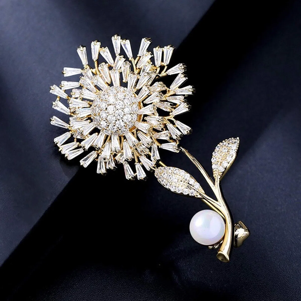 Broche de solapa Moda margarita broches lujoso temperamento abrigo decoración, ropa de corsage bufanda decoración accesorios, banda blanca margarita broche Accesorio para disfraz de mujer y niña.