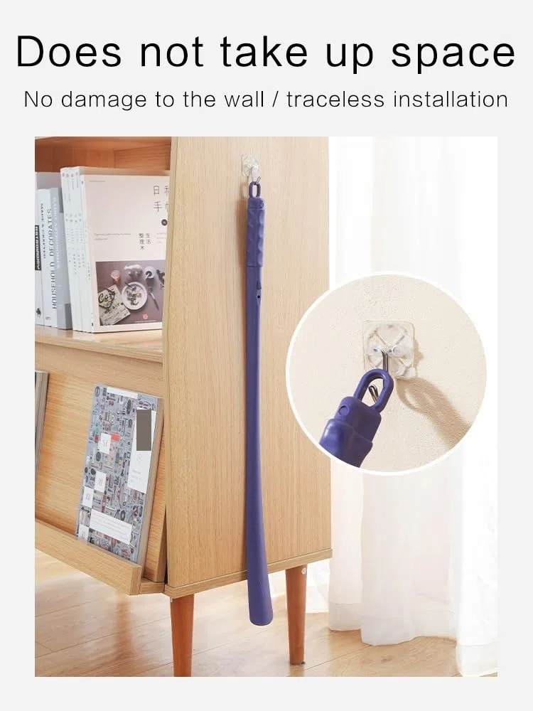 Calzadores de 65 cm Calzador de plástico ABS Calzador de mango largo Calzador útil Enganche para levantar zapatos Cuchara para zapatos Herramientas para el hogar Calzador de viaje (65 cm morado)