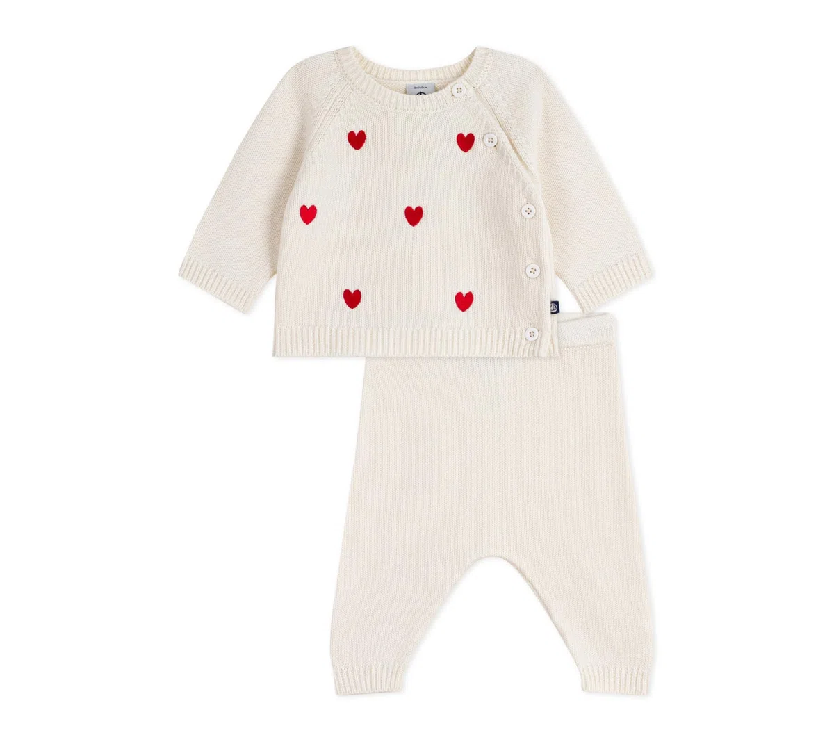 Petit Bateau Ensemble 2 Pièces Bébé En Tricot Et Cœurs Brodés A0dts01 Ropa DÍA Unisex bebé (Pack de 1)