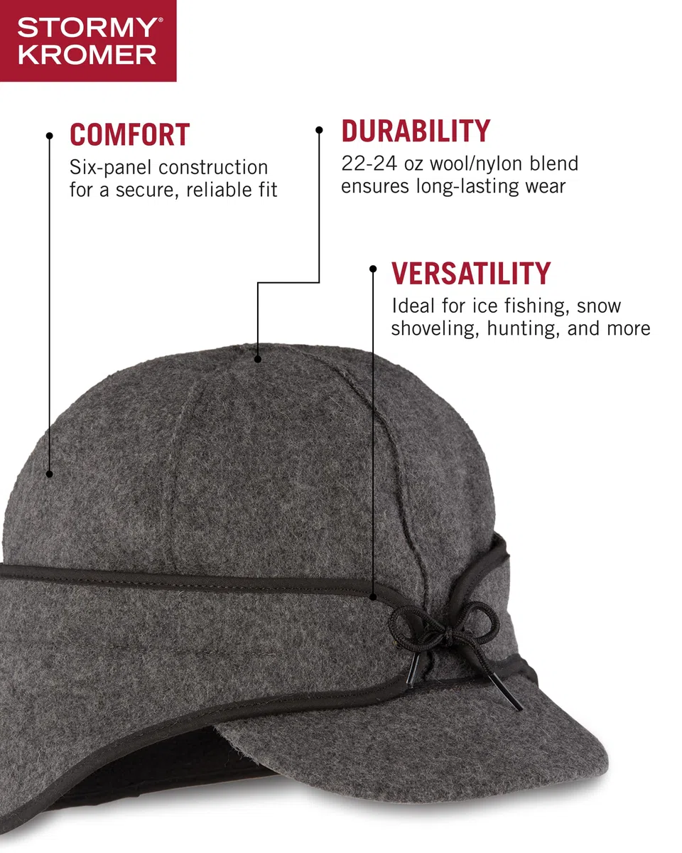 Stormy Kromer Rancher Cap - Gorro de Lana Thinsulate de Invierno con Orejeras de Forro Polar