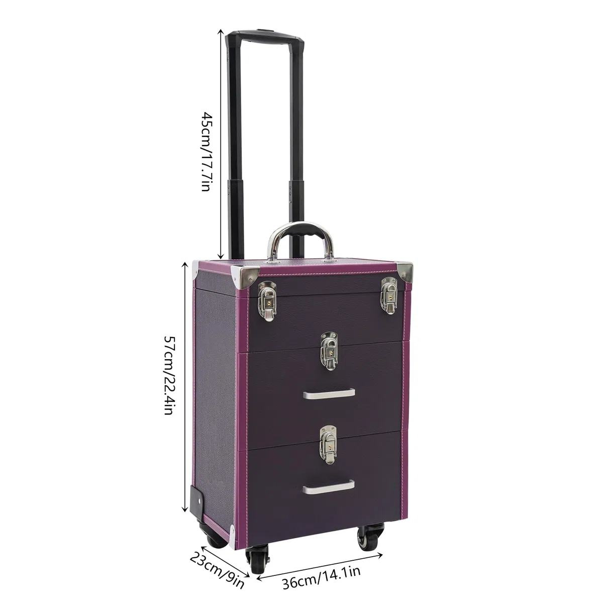 Estuche para cosméticos con Ruedas de Gran Capacidad, Estuche de Viaje con Ruedas, Caja de Almacenamiento móvil, Estuche de Maquillaje Multifuncional, Organizador de Herramientas