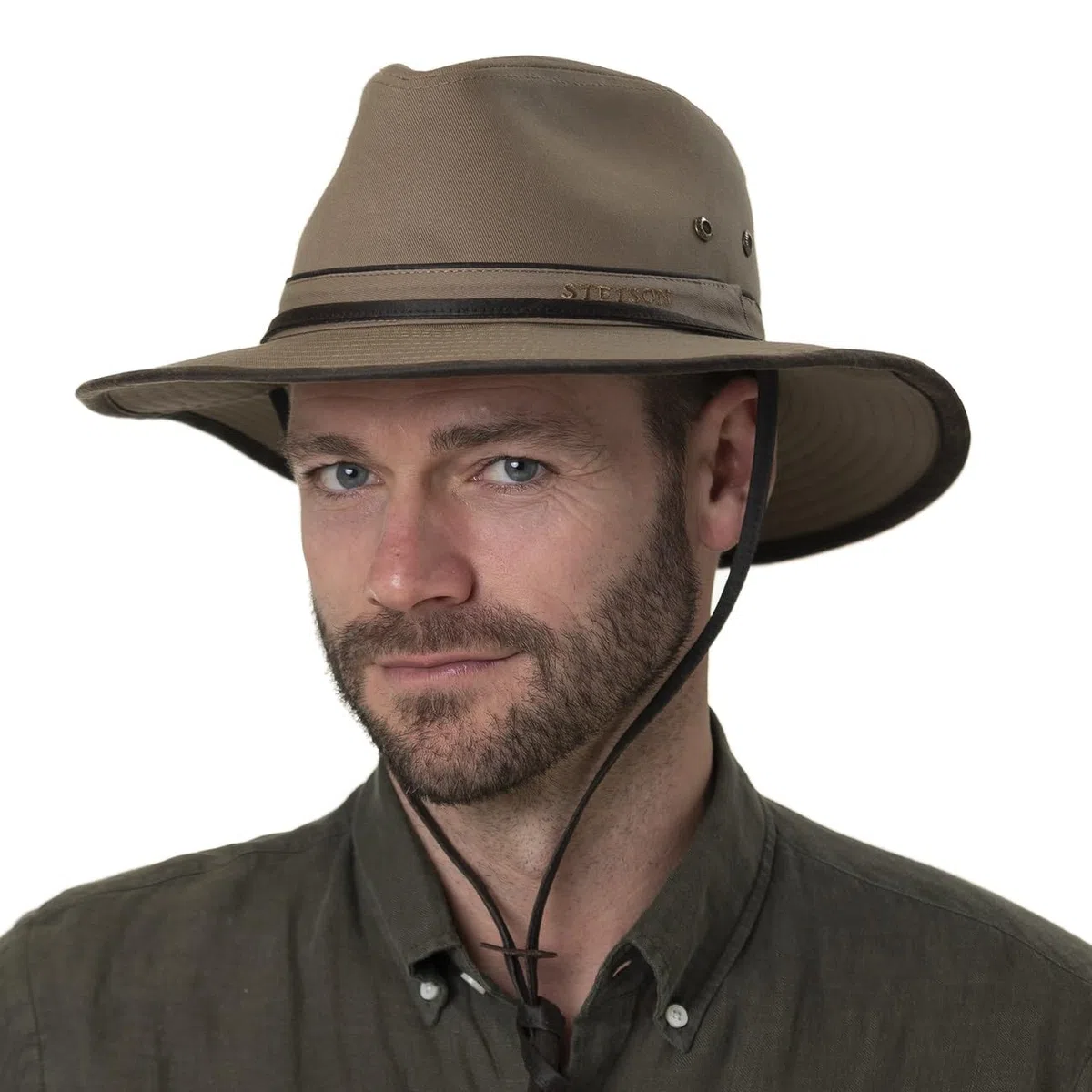 Stetson Sombrero Traveller de Algodón Tarnell Hombre Primavera Verano Protección UV 40 Tela con Ojales de Ventilación