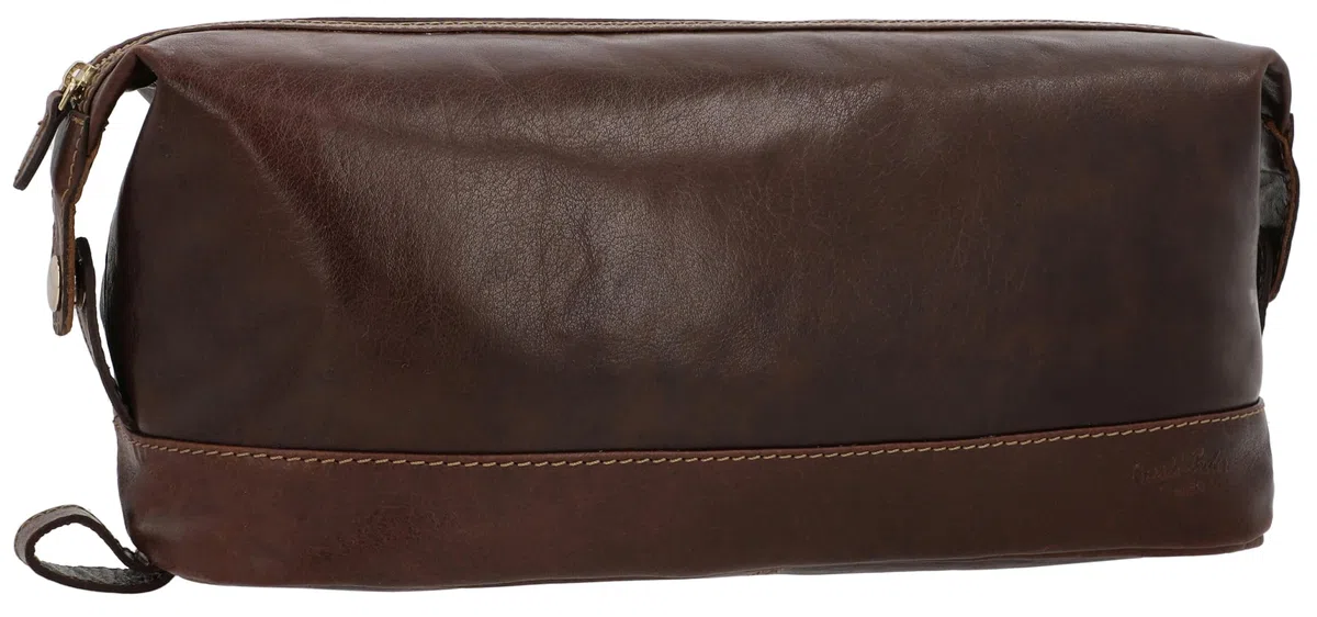 Gusti Anika - Neceser de piel, tamaño grande, para hombre y mujer, marrón, Talla única, Retro