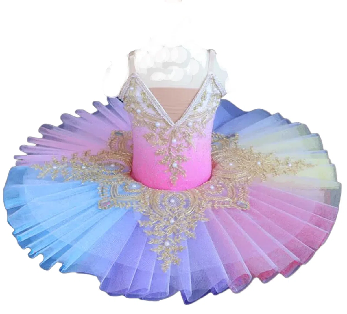 Tutú de Ballet Profesional Camisola Falda Tutú Vestido de Bailarina para Fiestas Y Competiciones Disfraz de Ballet para Niñas del Lago de Los Cisnes Ropa de Entrenamiento Diario.