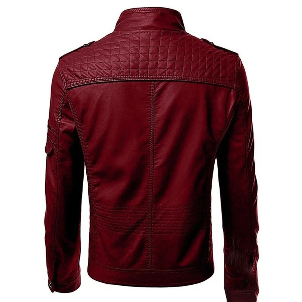 Chaqueta De Imitación De Cuero, Chaqueta para Hombre Acanalada Algodón De Transición Cazadora Moda Casual Chaqueta De Invierno para Hombre Acolchada (Color : Red, Size : 3XL)