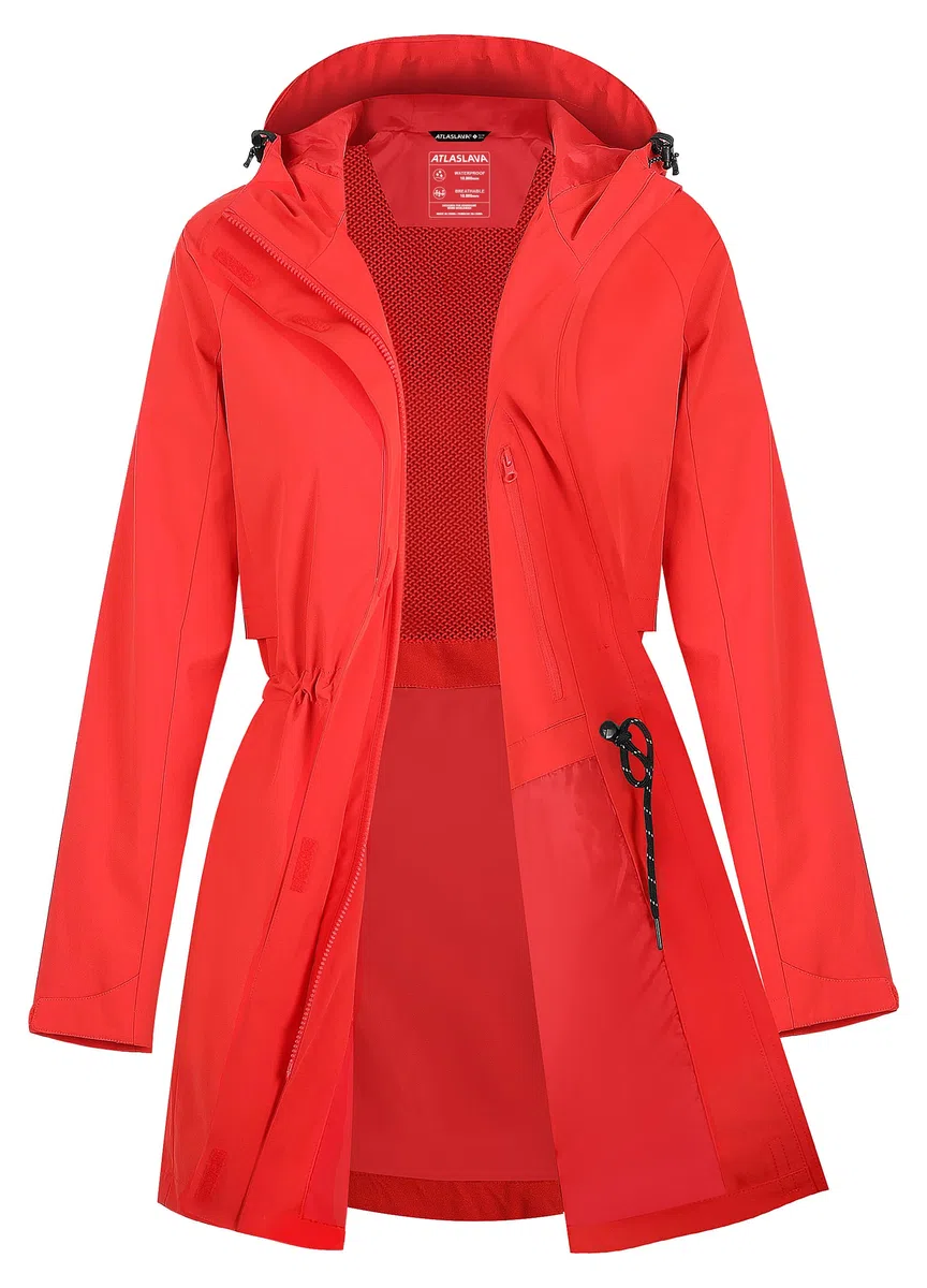 Chubasquero largo para mujer, chaqueta softshell, chubasquero para mujer, impermeable, chaqueta cortavientos, chaqueta ligera de entretiempo
