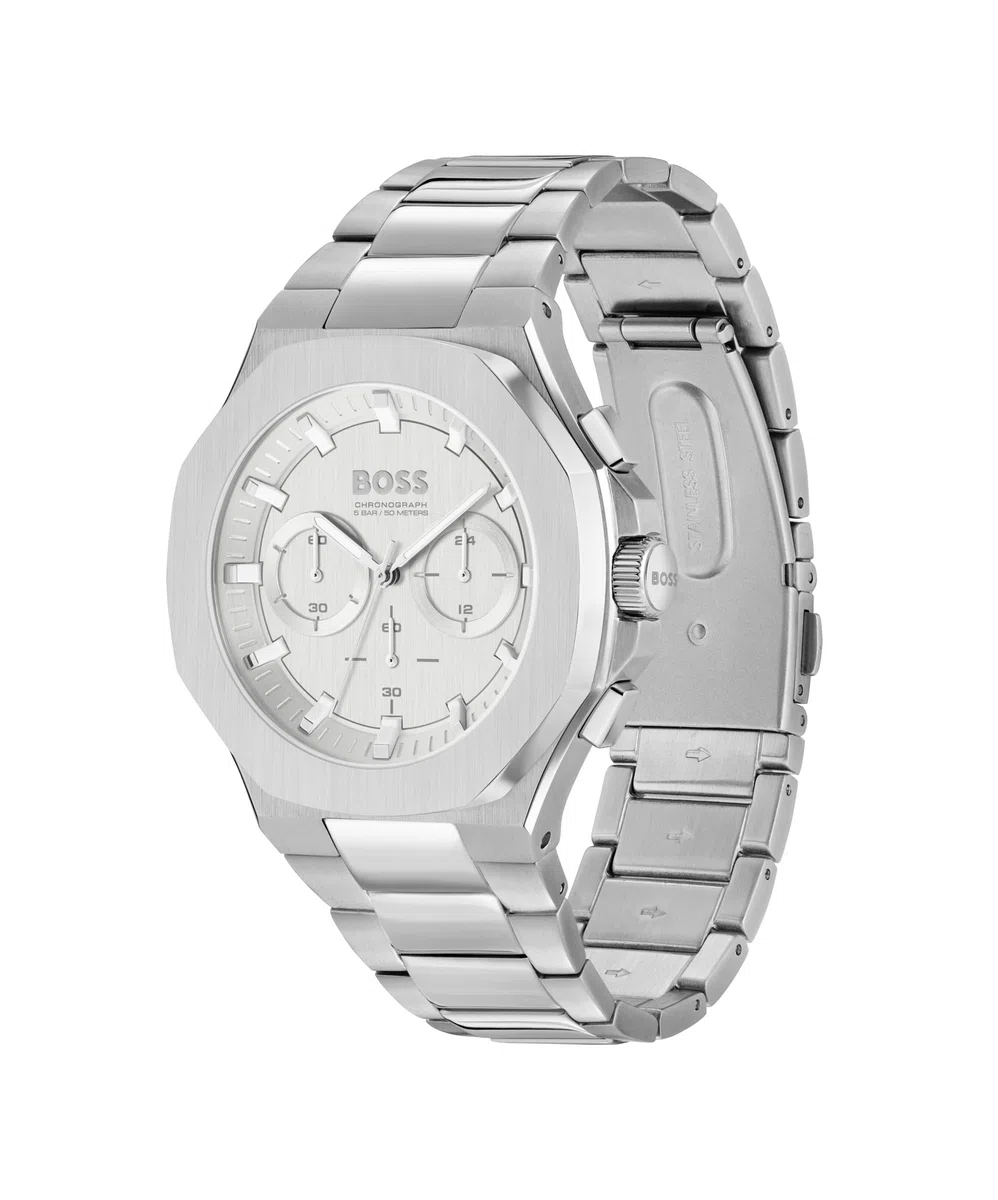 Boss Reloj Cronógrafo de Cuarzo para Hombre Colección Taper con Correa de Acero Inoxidable Plateada - 1514087