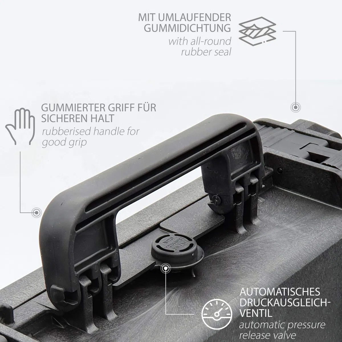 Caja para Relojes con Espacio para 8 Piezas - Maletín de Viaje Impermeable y con un Cierre Seguro - Máxima protección - Fabricada en Alemania