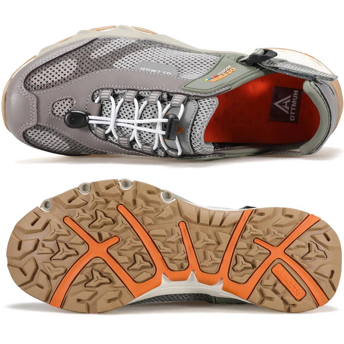 HUMTTO Zapatos de agua anfibios para hombre, sandalias de senderismo para hombre, sandalias de agua para exteriores, puntera cerrada, antideslizantes, zapatos de río, de secado rápido, zapatos