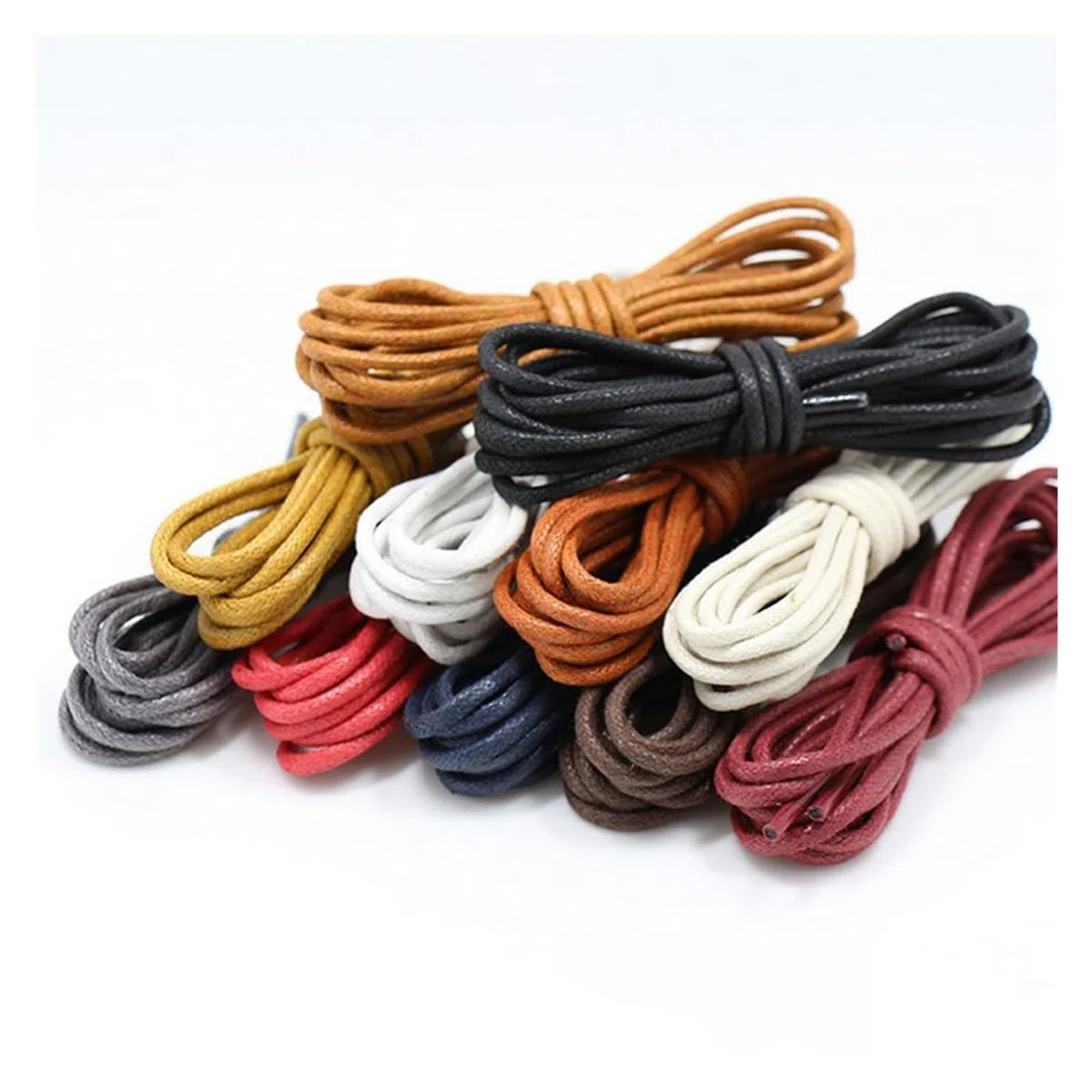 Cordones de zapatos planos, 1 par de cordones de cuero, cordones encerados de algodón, cordones de cuero redondos for zapatos, botas, cordones de zapatos unisex(Black,120cm)
