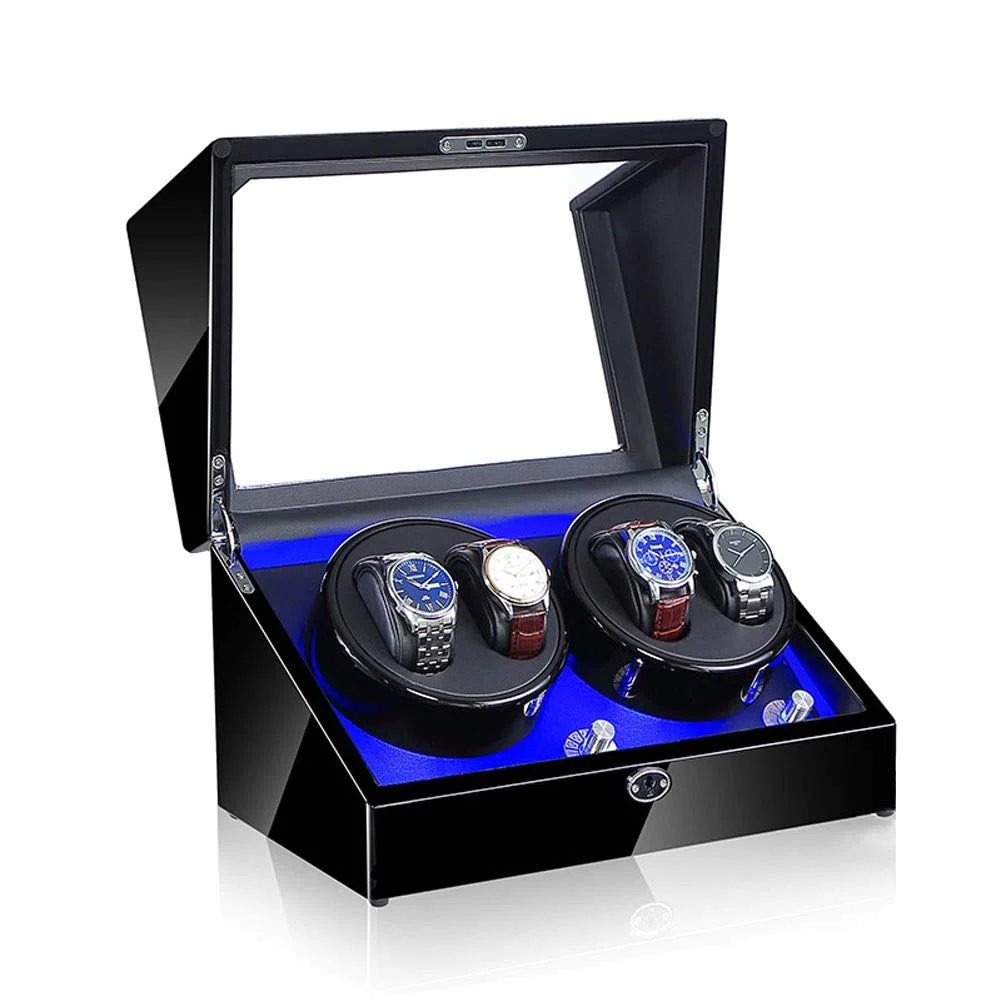 Caja para Enrollar Relojes, Luz Led, 5 Modos De Rotación, Caja Expositora para Relojes Mecánicos Automáticos - Disponible En 5 Estilos. Caja Expositora para Enrollar Relo,