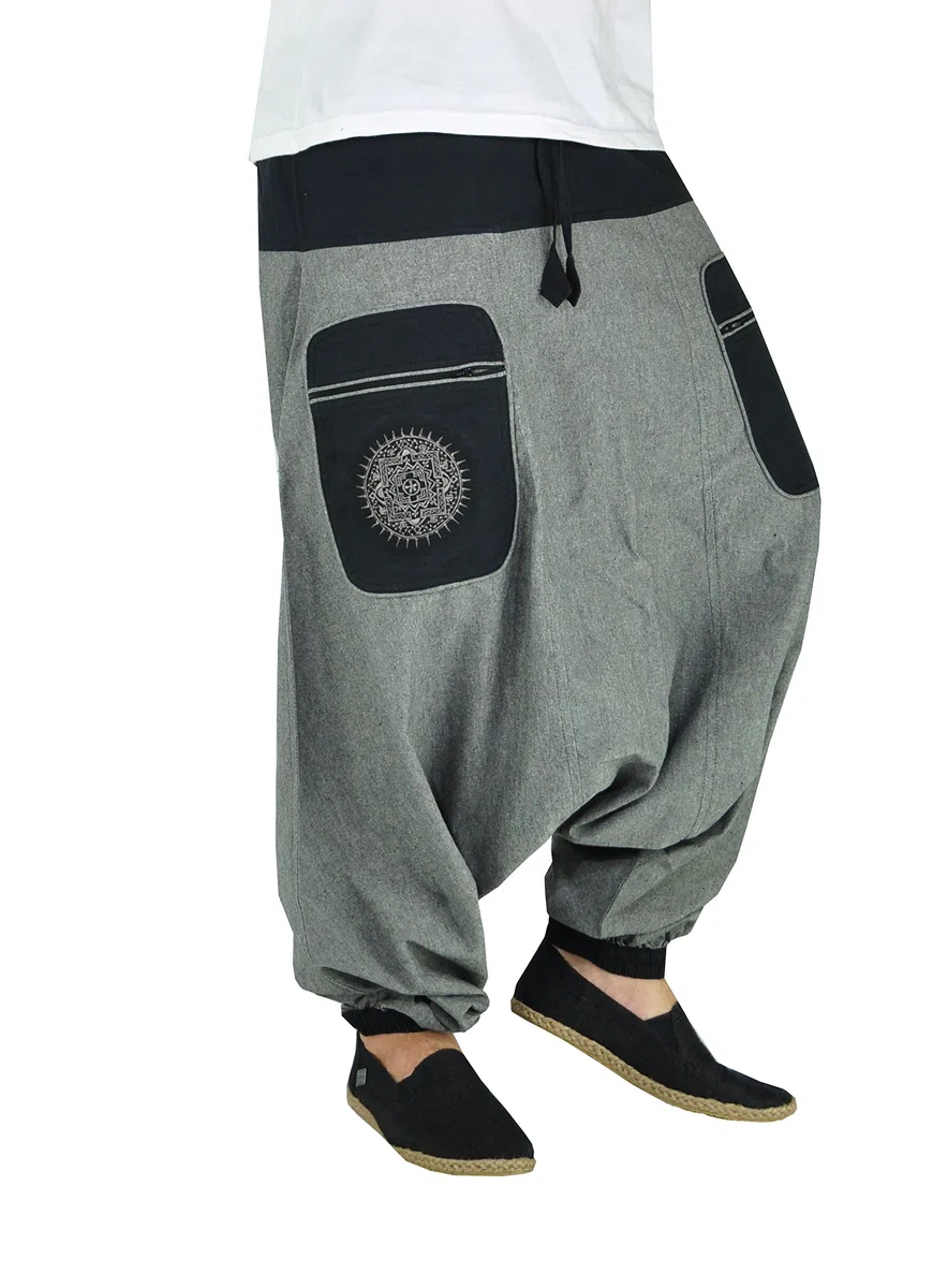 virblatt - Pantalones Bombachos Hombre y Mujer | algodón | Pantalones Hippies Pantalones Harem Hombre Verano Harem Baggy