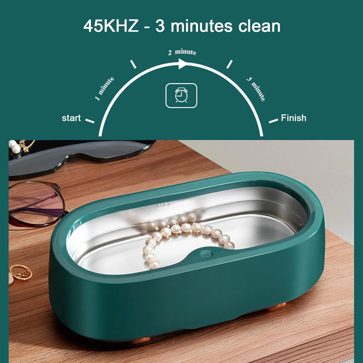 Limpiador ultrasónico con Tanque de Acero Inoxidable Limpiador sónico de 45 KHz para joyería Cepillo de Dientes Maquinilla de Afeitar Dentadura, Máquina de Limpieza de anteojos-320