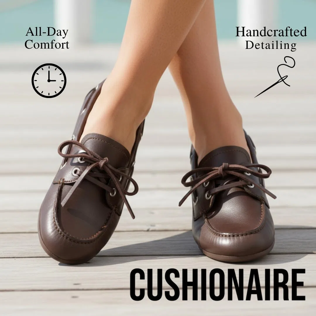 CUSHIONAIRE Anchor - Zapatos náuticos ligeros para mujer, mocasines sin cordones con diseño náutico, anchos disponibles