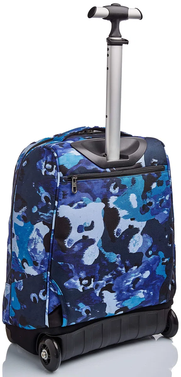 Invicta Mochila con Ruedas CAMO SHADE, Azul Camuflaje - Mochila 2 en 1, Mochila Escolar con Carro, Crossover System - Bolso Escolar Niños, Niñas y Adolescentes, Unisex - Maxi Capacidad