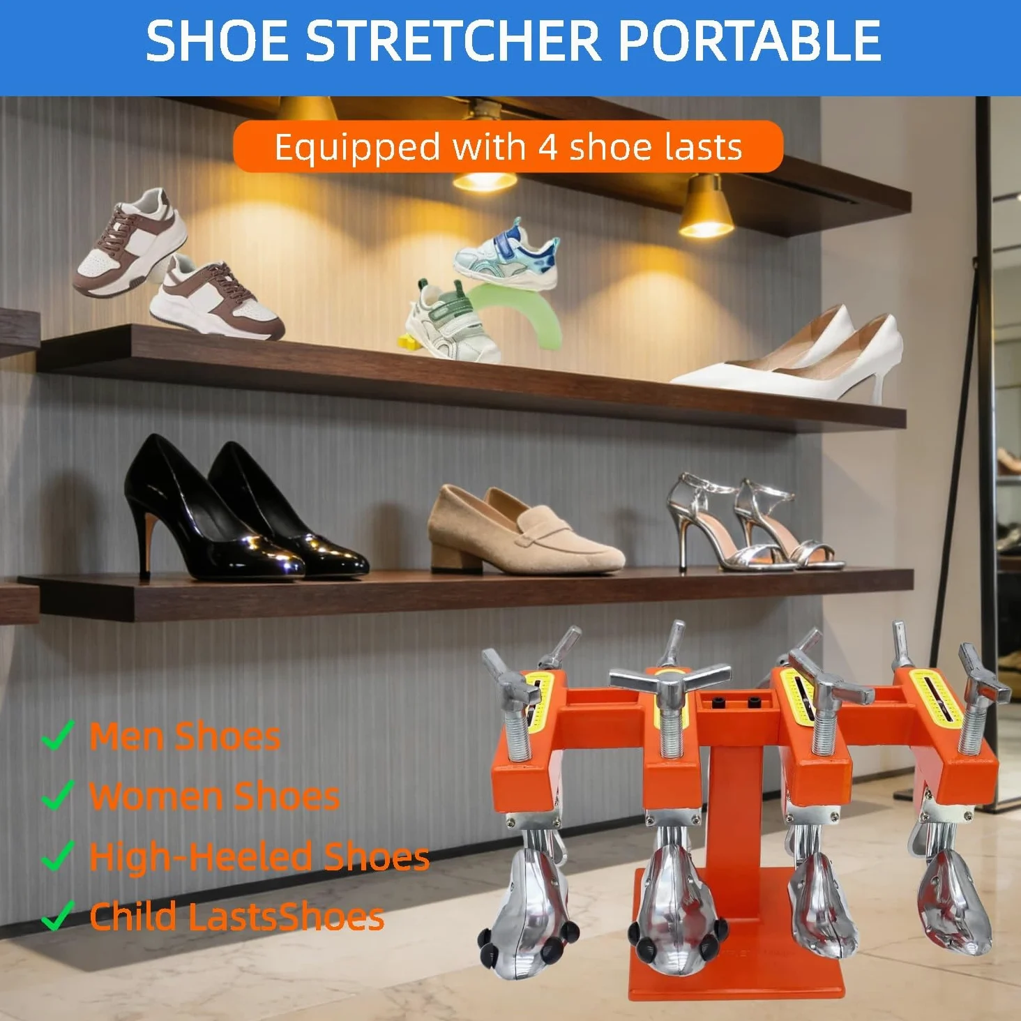 Estirador de zapatos de metal de 2 vías para hombres y mujeres, expansor de botas, ensanchador de zapatos, máquina moldeadora para zapatos ajustados, herramienta de adoquín