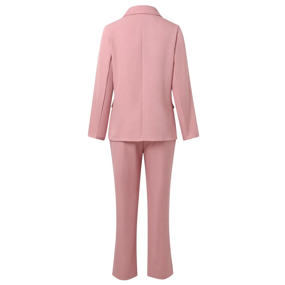 2025 - Traje de manga larga sólido para mujer, bolsillos, pantalones, traje elegante, 2 piezas, traje elegante para mujer