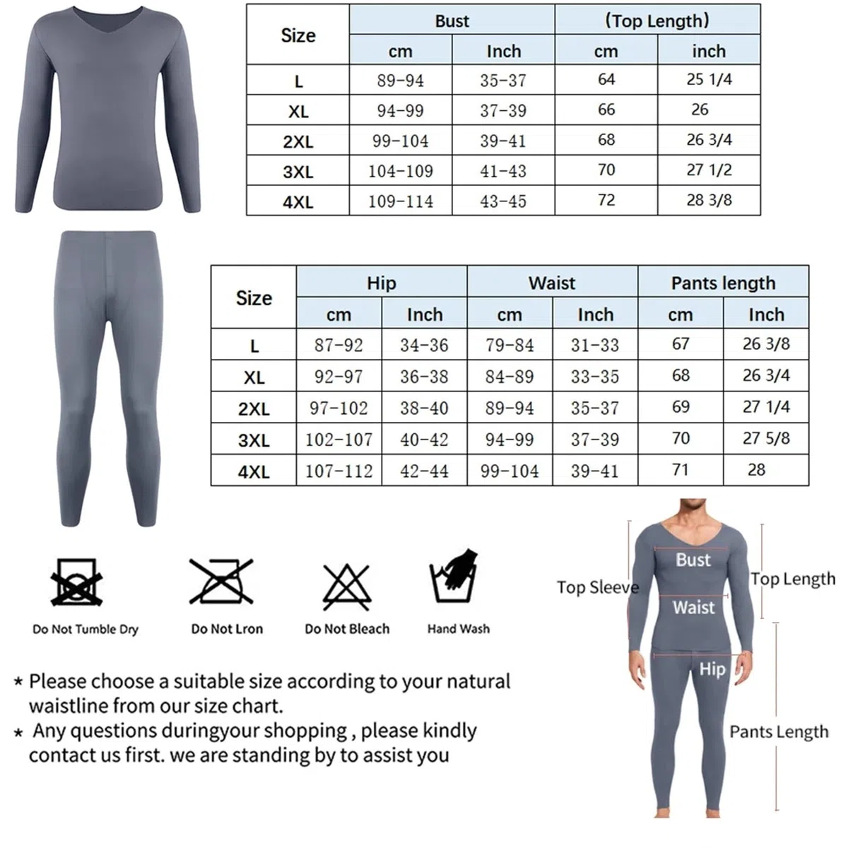 Conjuntos Térmicos Para Hombre Ropa interior térmica cepillada for hombre, conjunto de pantalones de manga larga con cuello en V, sin costuras, cómodos, de invierno Para El Running, El Esquí(Black,4XL