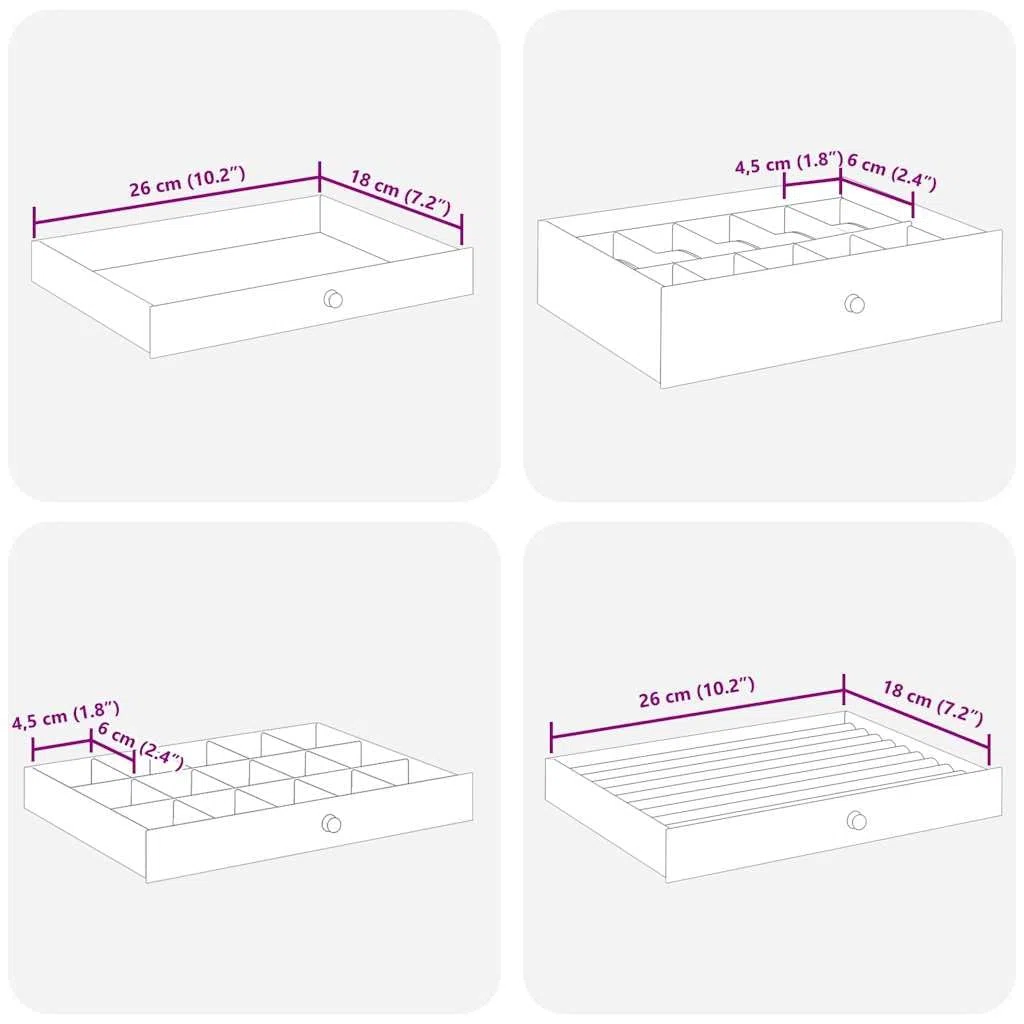vidaXL joyero cajas de joyería organizador de joyas