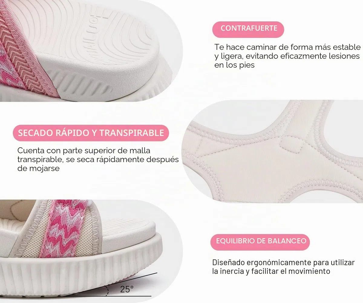KuaiLu Sandalias Trekking Deportivas Mujer Ortopedicas Senderismo Sandalias | Comodas Caminar Fascitis Plantar Verano Abierta Ligera Cuero Ajustables Antideslizantes Sandalias Montaña Rosa Blanco 37