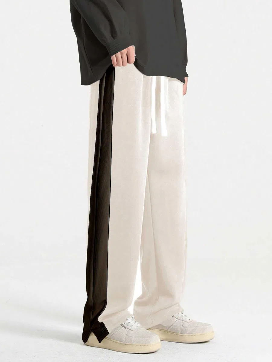 GRECIILOOKS Pantalones deportivos holgados para hombre, pantalones deportivos holgados de gran tamaño para hombre, cómodos para la calle y el gimnasio, pantalones deportivos casuales y elegantes
