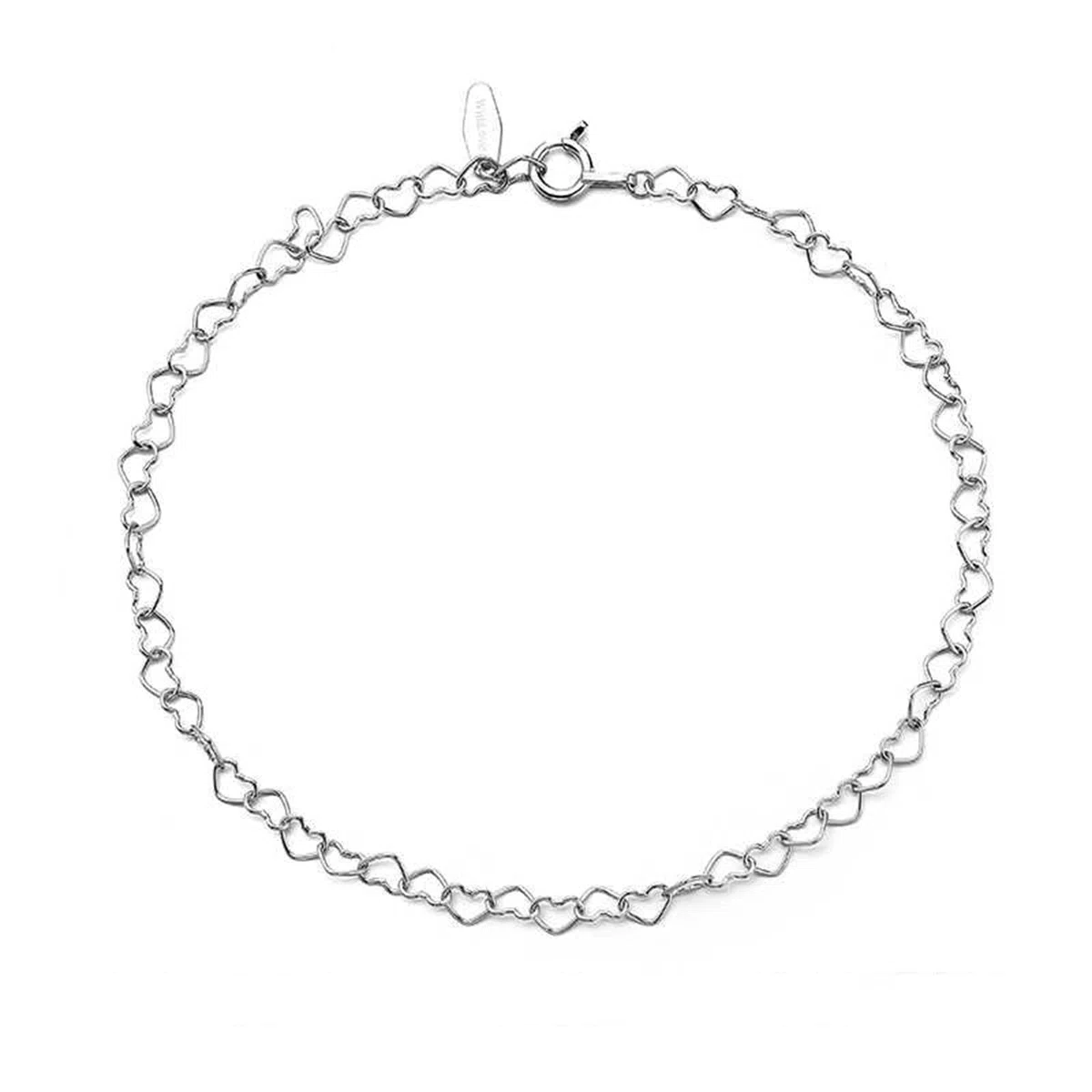 Pulsera de oro de 14 quilates para mujer, oro blanco real, con forma de corazón, pulseras para adultos