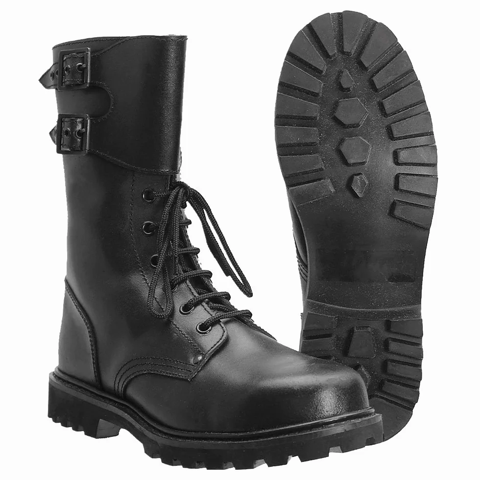 MIL-TEC Botas de combate francés de piel real con cordones