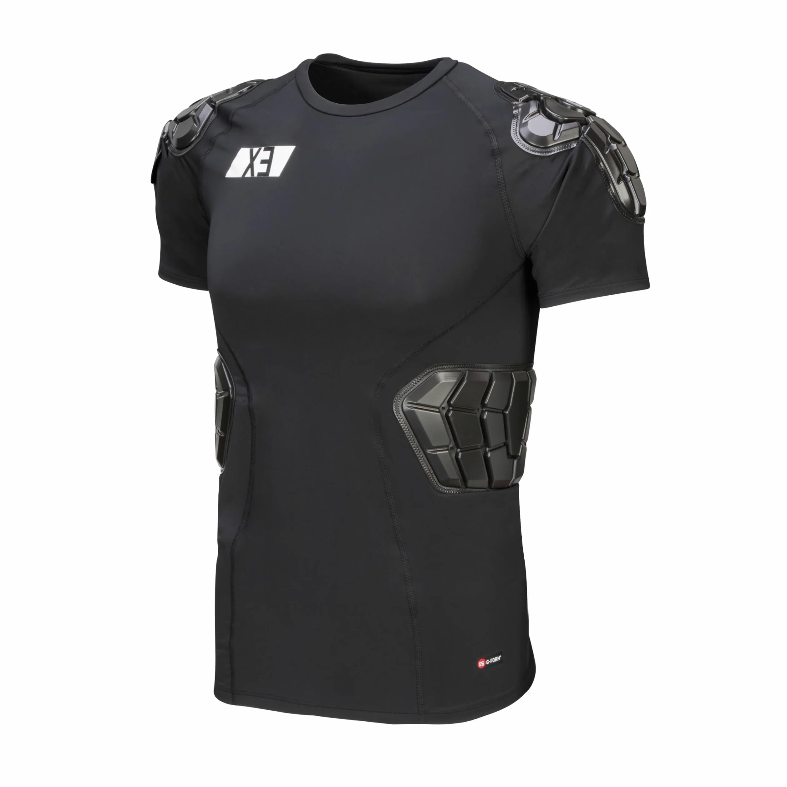 G-Form Pro-X3 Camisa de Manga Corta, Negro, Hombre X-Grande | con Camiseta Interior de para Protección, Camiseta de Compresión Acolchada para Ciclismo, Motociclismo