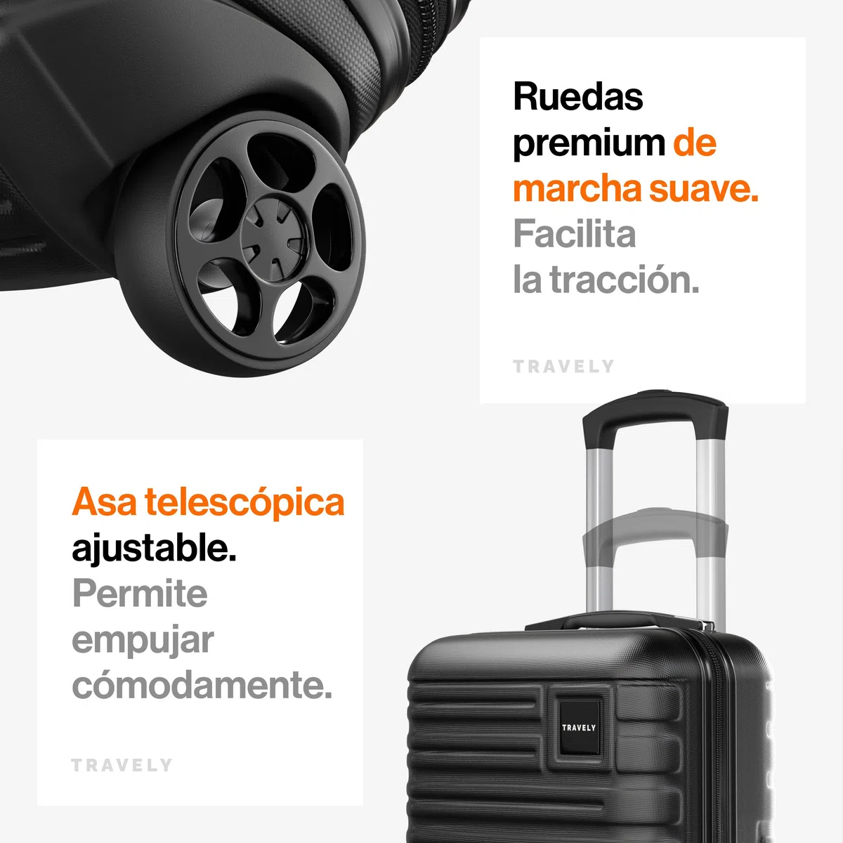 Travely Maleta de Equipaje de Mano 40x30x20cm - Apta para Ryanair, Lufthansa, Eurowings y co.